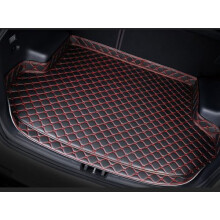 Waterproof Leather Car Boot Mat for Opel Agila 2008‑2014, Custom Fit Trunk Cargo Liner, Black Red