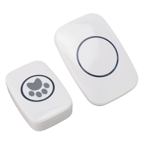 Smart Wireless Dog Door Bell Transmitter & Receiver 100‑240V EU Plug White
