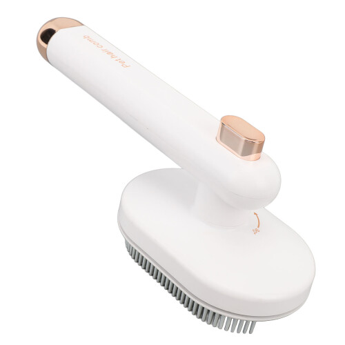 White 90 Rotation Cat Brush with High-Density Needles and ABS Material 2