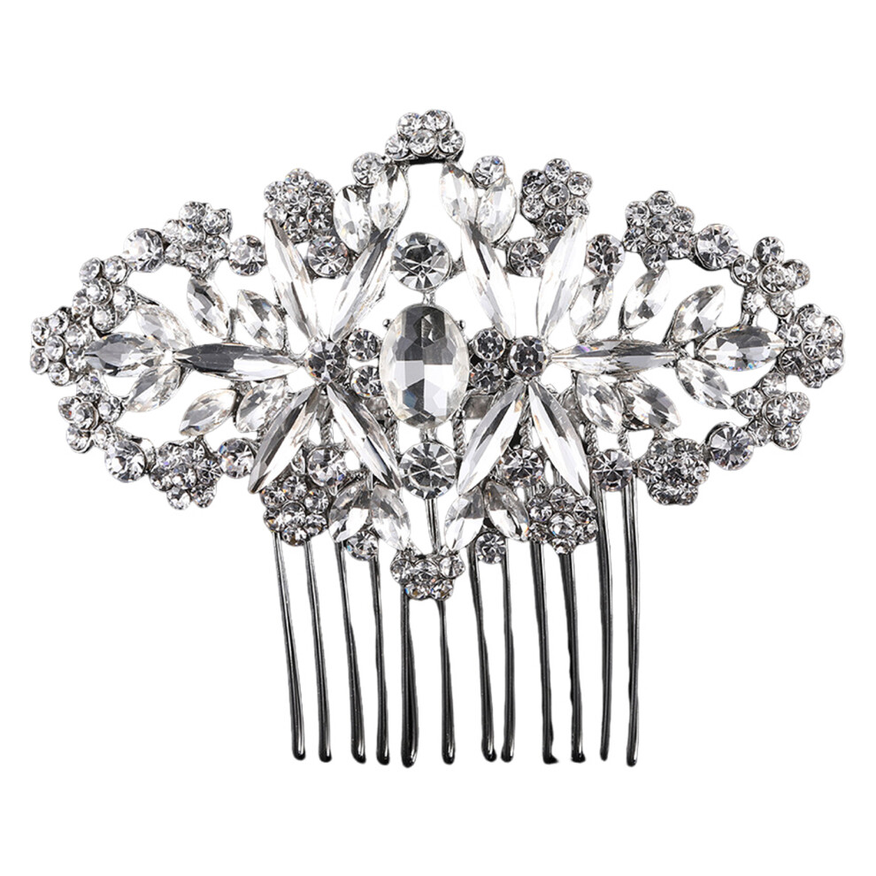 Hue-Grain Boho Rhinestone Hair Comb For Brides, Gifts