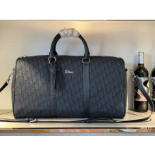 Louis Vuitton Black Leather Trim Travel Duffel Bag 50363 50cm