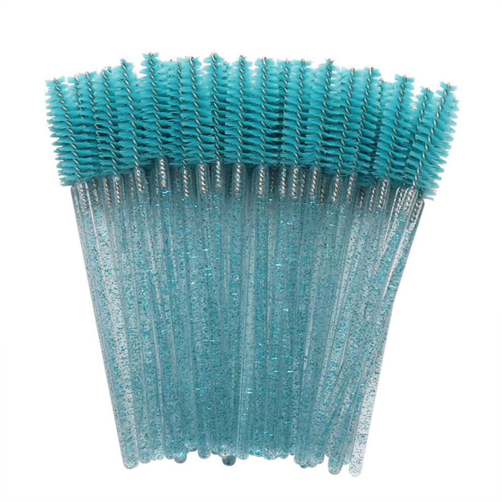Roc-Electron Light/Blue ( Blue) 50Pcs Soft Bristle Eyelash Brush, Eyebrow Comb Gift Set