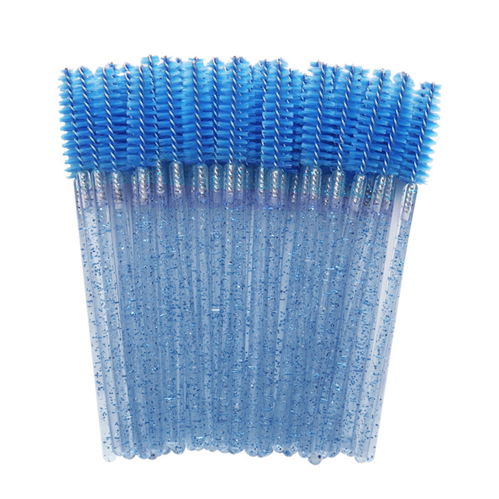 Roc-Electron Blue (Blue) 50Pcs Soft Bristle Eyelash Brush, Eyebrow Comb Gift Set