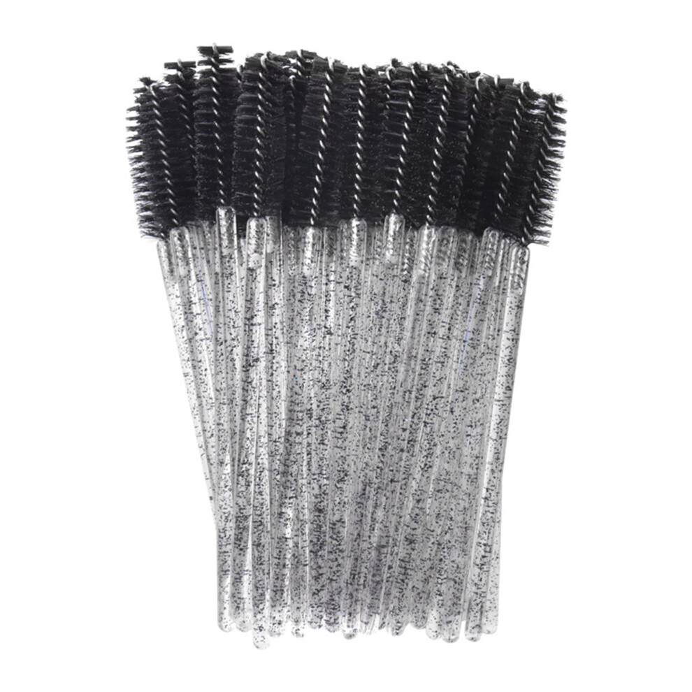 Roc-Electron Black (Black) 50Pcs Soft Bristle Eyelash Brush, Eyebrow Comb Gift Set