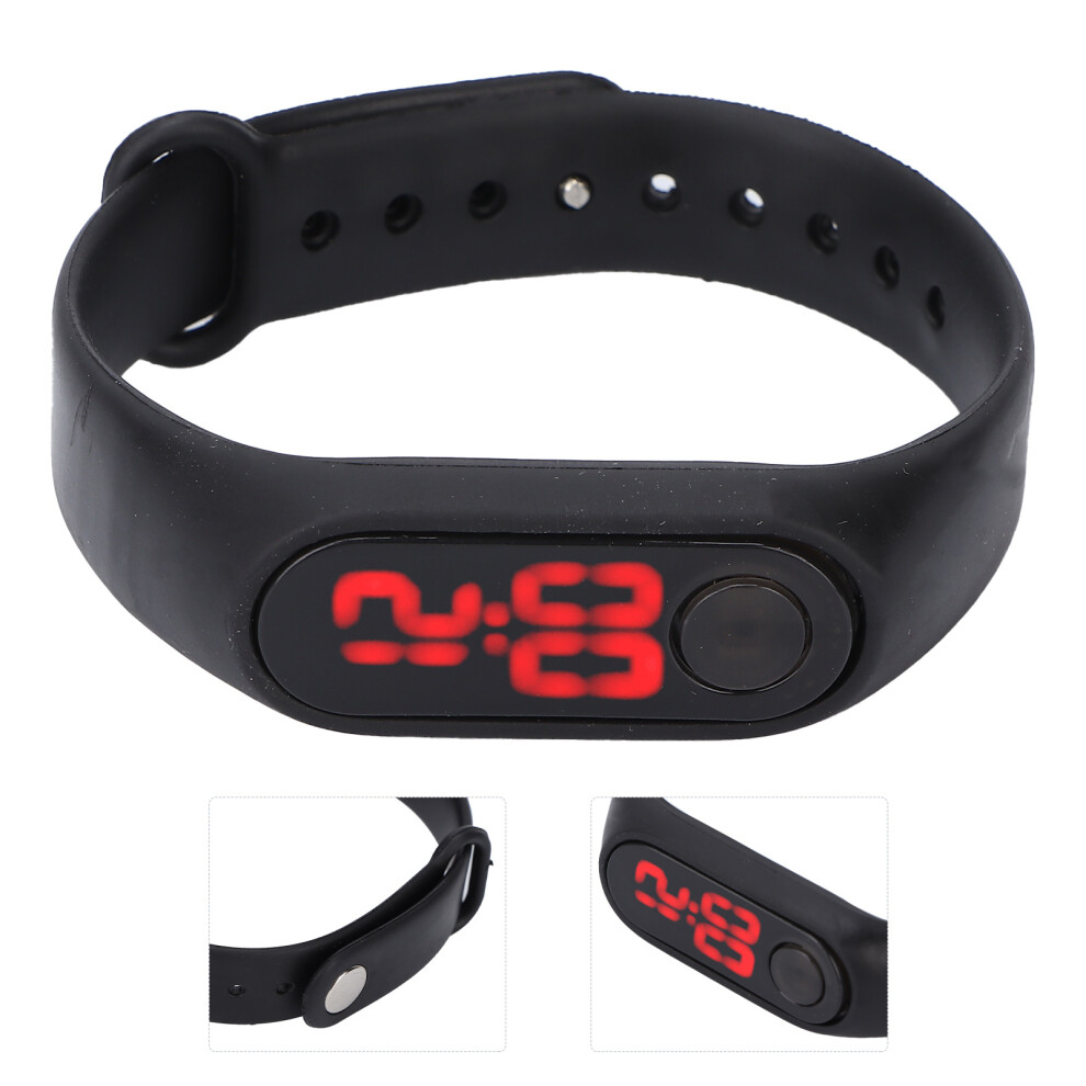 Electronic Digital Watch With Luminous Display Stylish Wristband Black 7891391683902