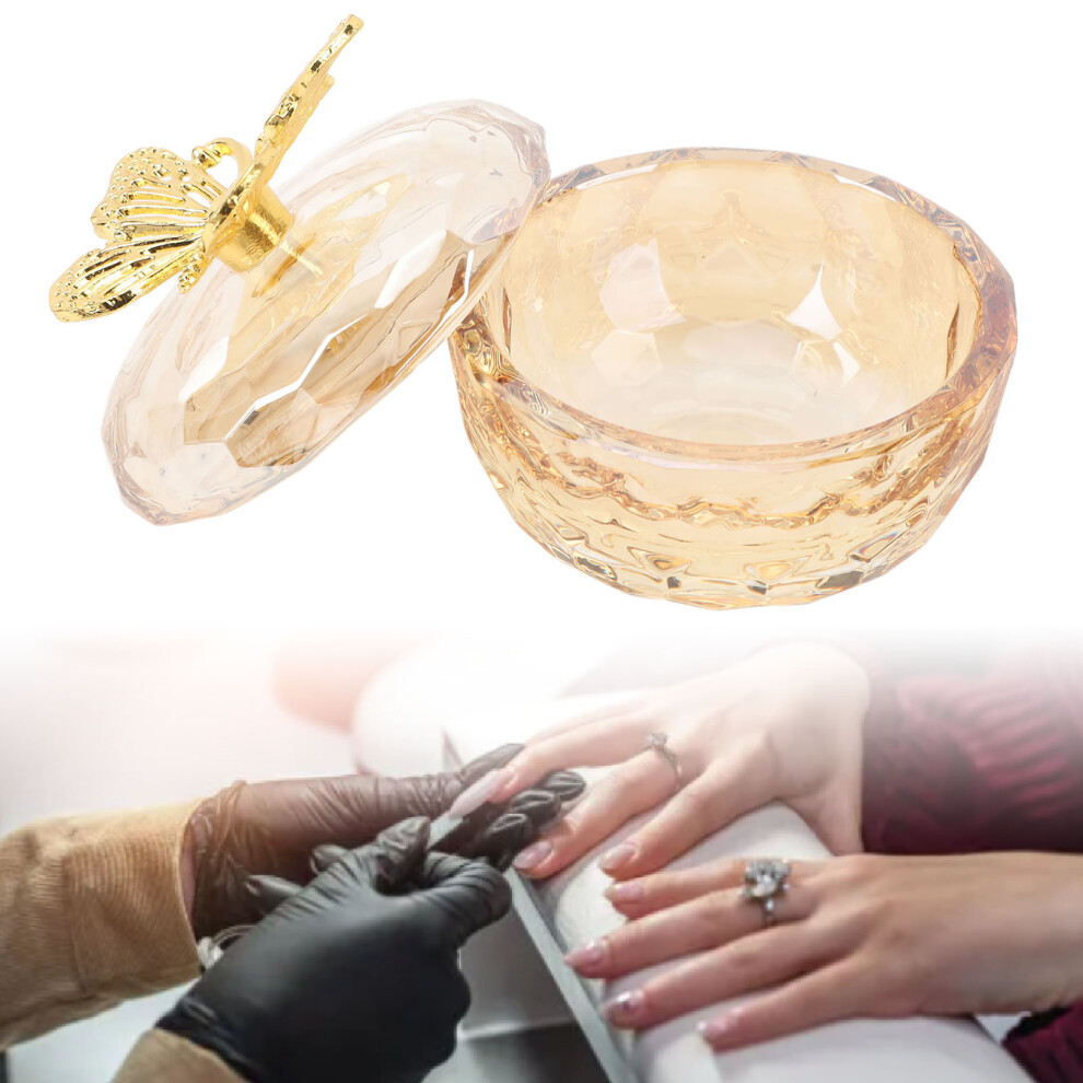 Large Glass Nail Art Dappen Dish with Alloy LidâMultifunctional 100ml