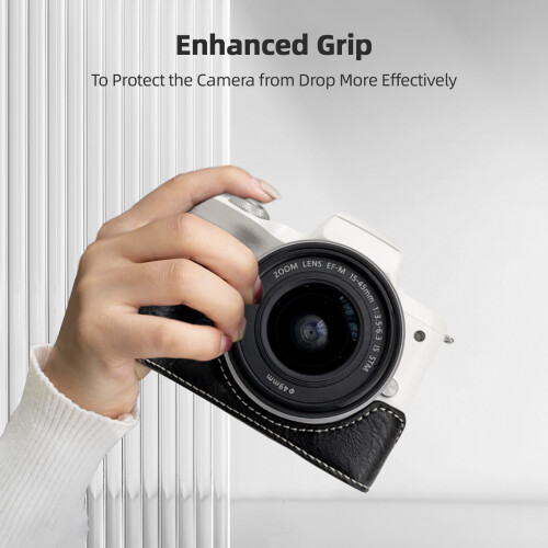 Étui pour EOS M50/M50 II/M5 avec sangle Noir/Blanc/Rose 1