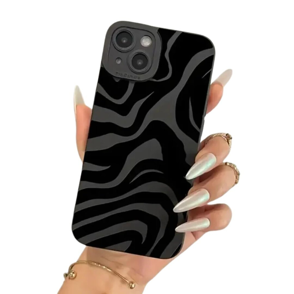 Shockproof Silicone Case For Iphone 12 Pro Max With Slim Wave Design, Antifingerprint Cover Black 9092120239263