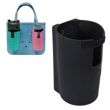 Silicone Beach Bag Cup Holder Black