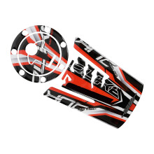 Reflektive orange-schwarze Gashahn-Tankaufkleber für Motorrad 10,7 cm