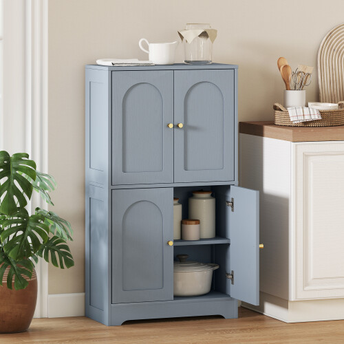 Homcom HOMCOM 110cm Kitchen Cupboard with 4 Arched Doors and 2 Adjustable Shelves