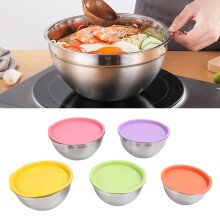 Stainless Steel 5PCS Mixing Bowls with Lids Stackable & Durable Food Prep Bowls