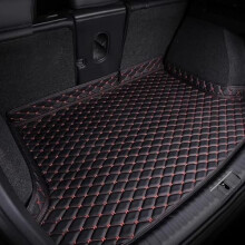Custom Fit Waterproof PU Leather Car Trunk Mat for Volkswagen Lamando 2015‑2024, Non‑Slip Durable Liner Black‑Red