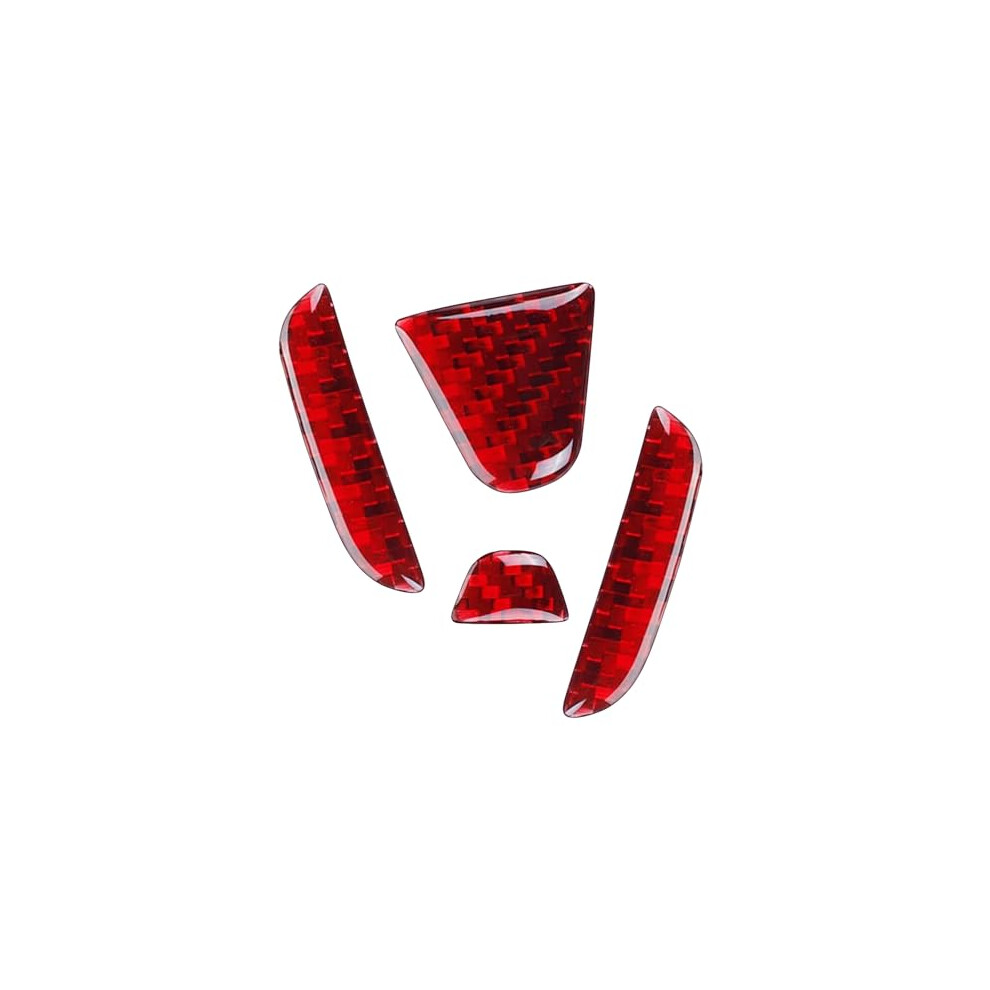 Carbon Fiber Rear Emblem Overlay Badge Cover Trim With Bond Adhesive For Honda Civic 20162021 Red 9073542756200