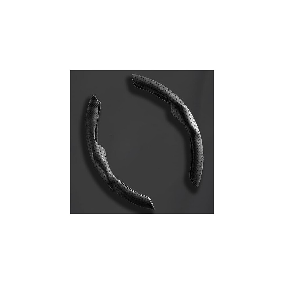 Car Steering Wheel Cover For Mclaren 600 620 625 650 675, Nappa Leather, Handstitched, Antislip, Precise Fit 625C Black 9330225063483
