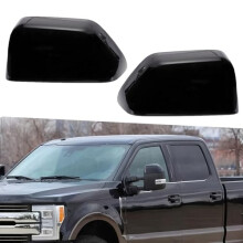 Glossy Black Towing Mirror Caps for Ford Super Duty F250 F350 F450 F550 2017‑2025 Snap‑On Replacement