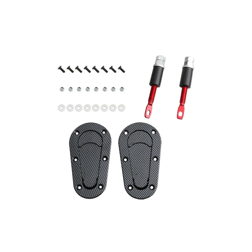 Carbon Fiber Hood Latch Kit Flush Mount Quick Release Bonnet Lock Set For Racing Car Secure Steel Pin 9771547615705