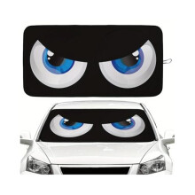 Funny Car Eyes Windshield Sun Shade, Foldable UV Protection Front Window Shield, Universal Fit for SUV Sedan Truck