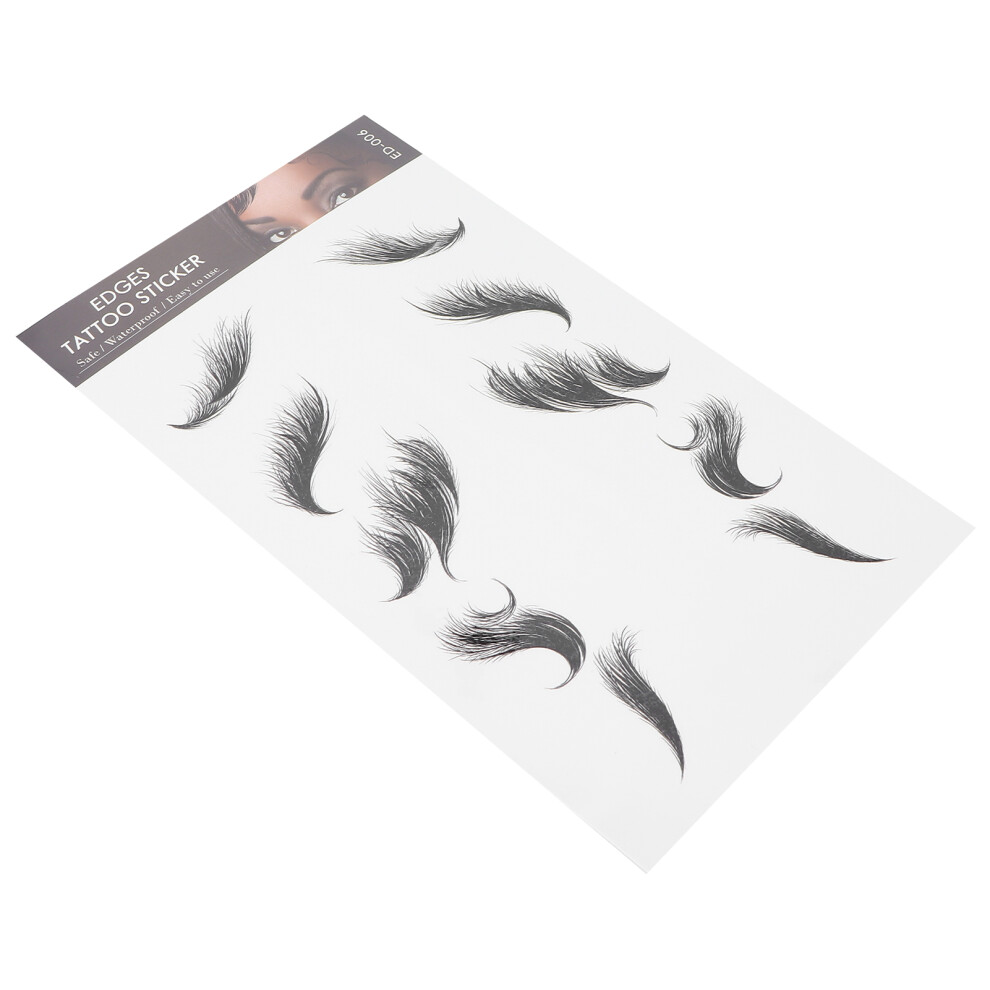 Women Edges Hair Tattoo Sticker Waterproof Fake Hair Line ED-06, 11x18cm