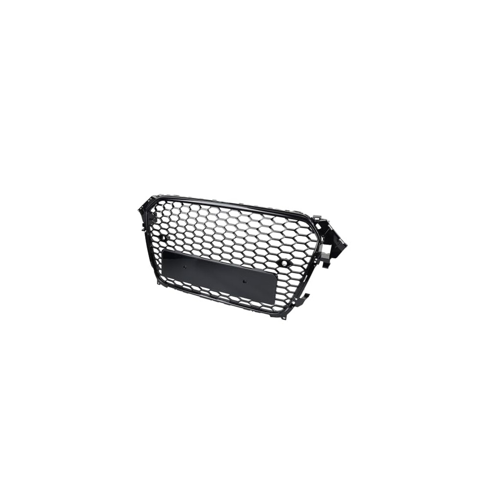 Front Grille, Bumper Grille For Audi A4 S4 B8.5, Glossy Honeycomb, 20132016 Facelift, 1Pc Black 9330225064459