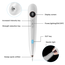 Electric Mole Removal Pen 9 Adjustable Levels LCD Display Home Use for Wart Skin Tag and Dark Spot Removal