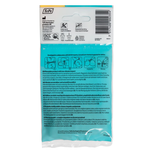 Tepe TePe Interdental Brush Extra Soft Yellow 0.7mm/ISO 4 8pcs efficient Cleaning Between 1