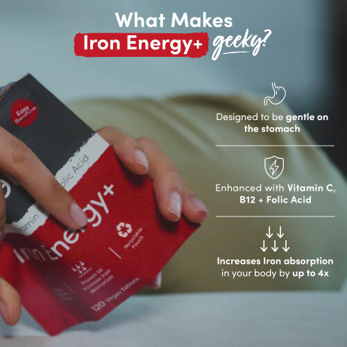 Iron Tablets High Strength | Energy Tablets with Vitamin C B12 & 1