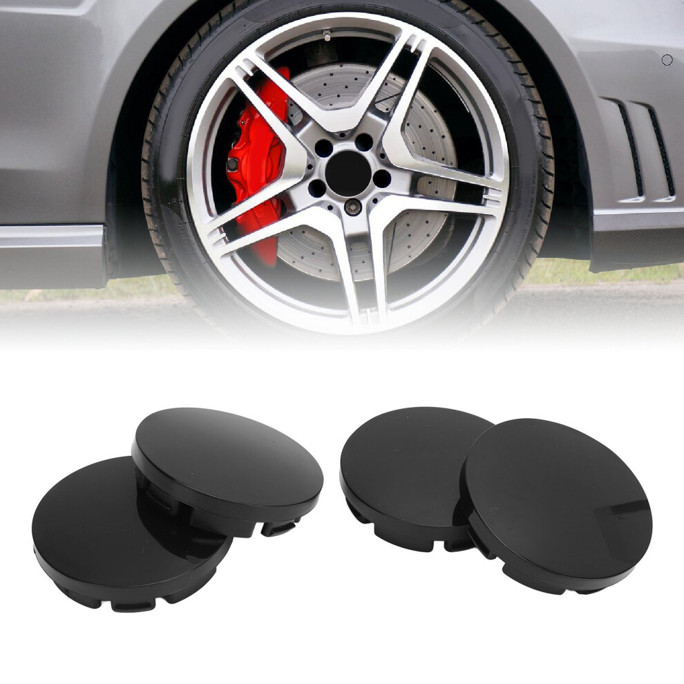 56Mm Car Hub Cap Cover 4Pcs Universal Alloy Rim Wheel Cover Black 3491391213693