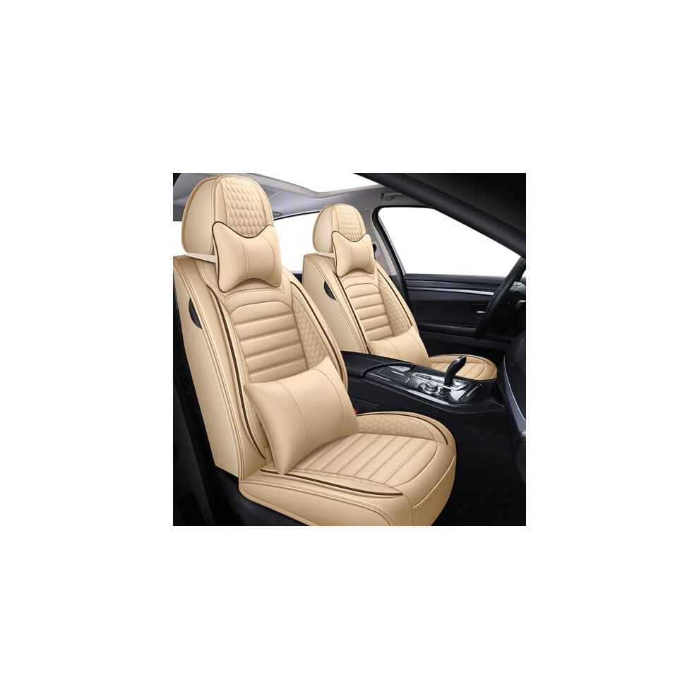 Nappa Leather Car Seat Covers Waterproof Airbag Safe For Chevy Trax 20152025 5Seat Deluxe Beige 9330225064701