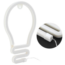 Bulb Shape Neon LED Light Wall Decor Battery USB Warm Color 25.5cm