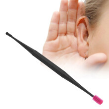 Pink Silicone Spiral Ear Pick Massage & Cleaning Tool, Double-Headed