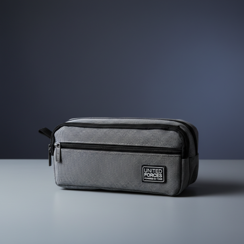 (Grey) 3-Layer Canvas Pencil Case, Durable & Stylish 2
