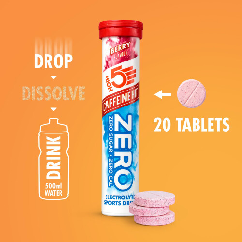 HIGH5 ZERO Caffeine Hit ElectrolyteTablet - Hydration Tablets Enhanced with Vita 2