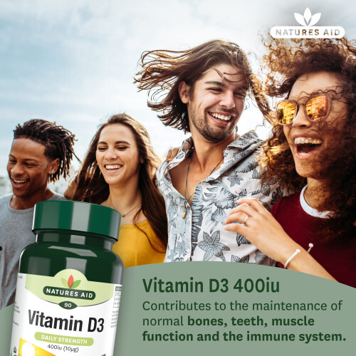 Natures Aid Natures Aid Vitamin D3 10µg (400IU) Supplement – 90 Tablets 1