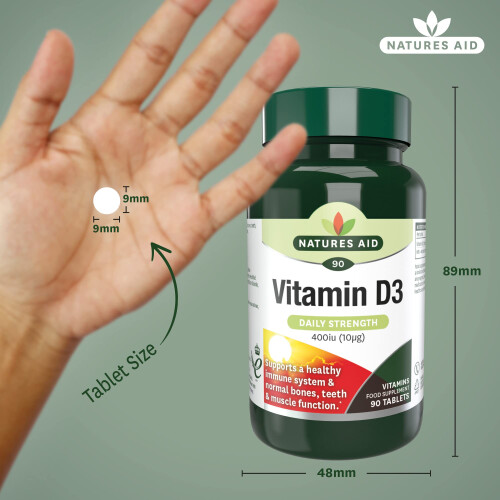 Natures Aid Natures Aid Vitamin D3 10µg (400IU) Supplement – 90 Tablets 2