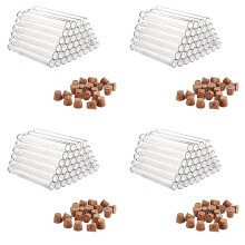 Lot de 160 Tubes à Essai en Plastique avec Bouchons 20Ml Tubes à Essai pour Fleurs,pour DIY  Bonbons Liquides Épices Fleurs,150X16Mm