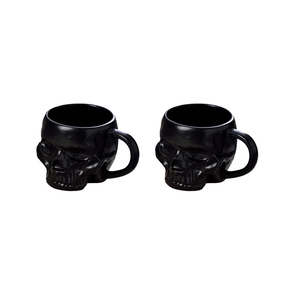 2X Halloween Skull Cup With Handle Lidless Ceramic Cup Funny Water Beer Milk Cup Mocha Cup,600Ml B 4711679263080