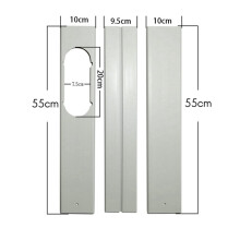9 Pièces Plaque de Kit de Fenêtre Portable Réglable pour Accessoires de Climatiseur Fixation de Fenêtre de Climatiseur-55CM