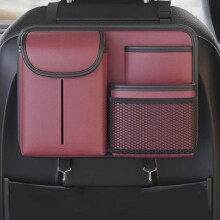 Car Seat Organizer for Q5 20122017, Waterproof PU Leather Backseat Organizer with Multi Pockets and Hooks