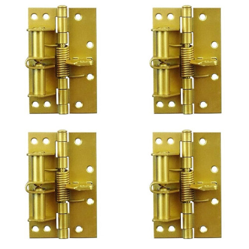 4X Automatic Door Closer Hinges for Cabinet Wardrobe Multi-Function Detachable Spring Hinges,Gold