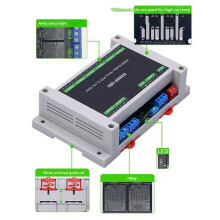 Módulo de Relé de 8 Canais de Nível Industrial Interface RS485 Relé Modbus RTU Protocolo Controle Optoacoplador Isolamento