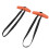 2PCS Orange Silicone Nylon Horn Shaped Pull Up Handles for Gym Workout 3