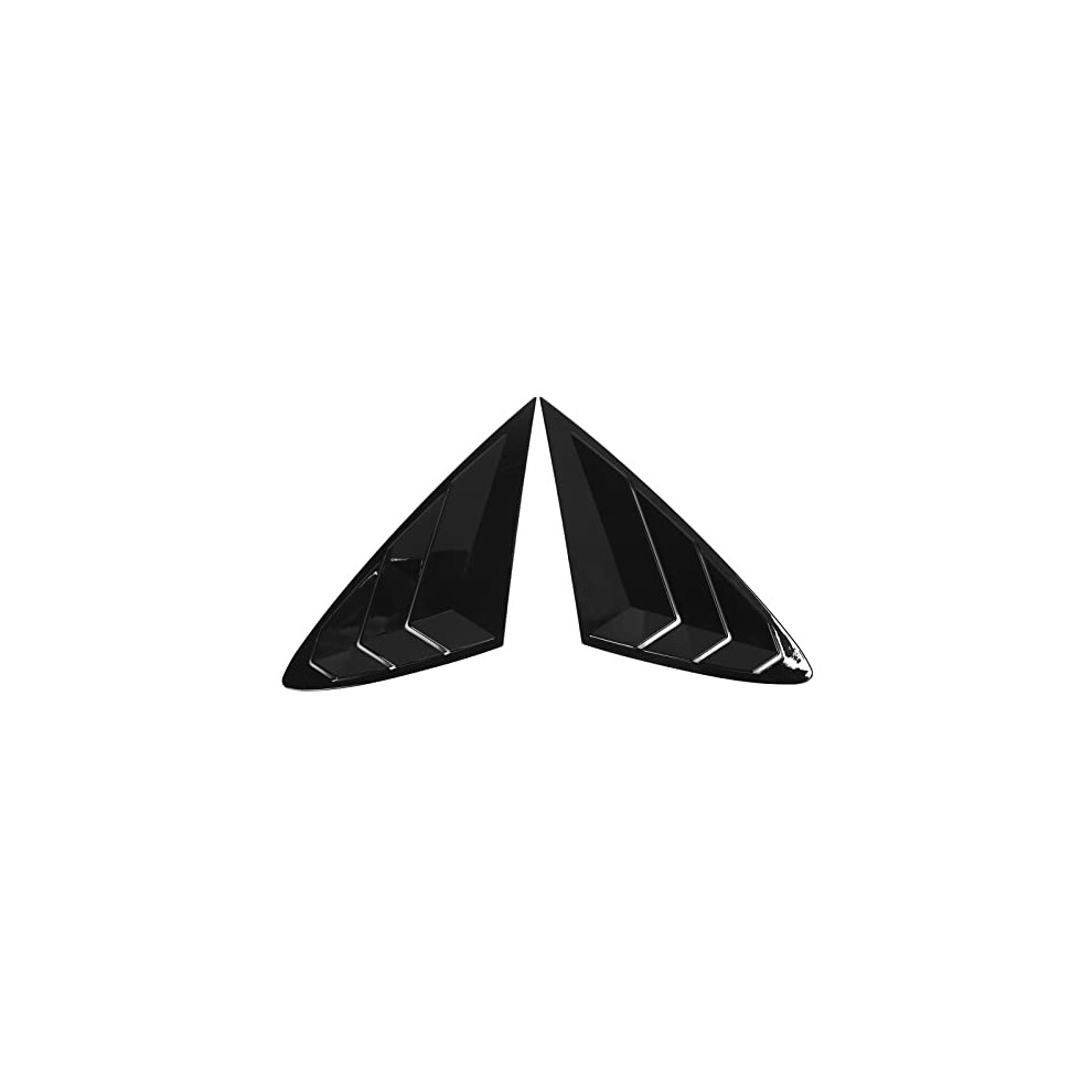 Rear Window Louvers Gloss 2Pcs Sporty Finish Enhanced Privacy Fit For Sonata 2020 2021 Black 9073542757214
