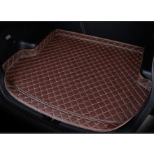 Trunk Mat for CRV 2002‑2006 Custom Fit Waterproof Eco Leather Cargo Liner Brown Diamond Pattern