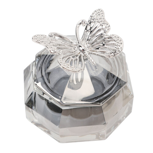 Large Transparent Glass Nail Art Dappen Dish with Alloy Lid, Multi-Function 2