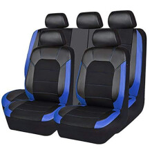 Blue Leather Car Seat Covers for Toyota Highlander 2015‑2020, Waterproof Wear‑Resistant Full Set 5‑Seats SUV Protector