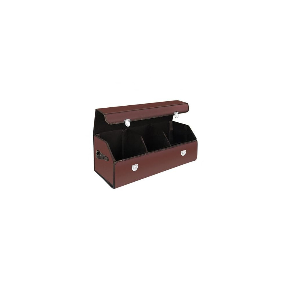 Leather Car Trunk Organizer For Bmw X4 X7, Large Capacity Foldable Storage Box With Adjustable Compartments And Waterproof Design 9330225065401
