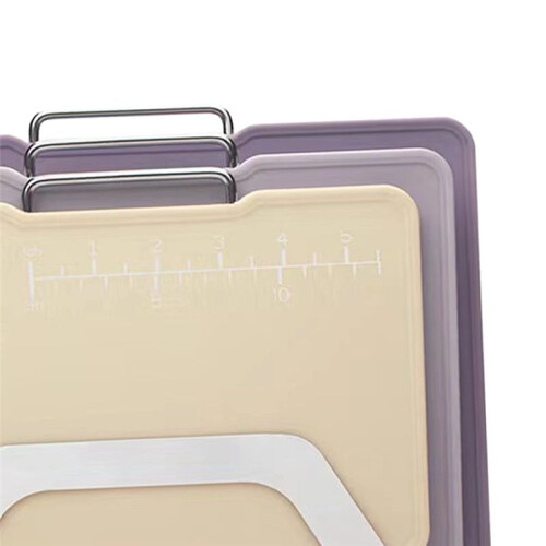Multifunctional Kitchen Cutting Board Set with Stand, Grinding Area and Scale Marking - 3 Sizes for Efficient Chopping A 2