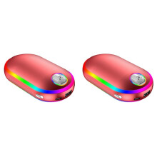 2X 10000MAh USB Wiederaufladbarer Elektrischer Hand Wärmer Winter Doppel Seiten Heizung  Langes Leben Pocket Power Bank 4 im 1