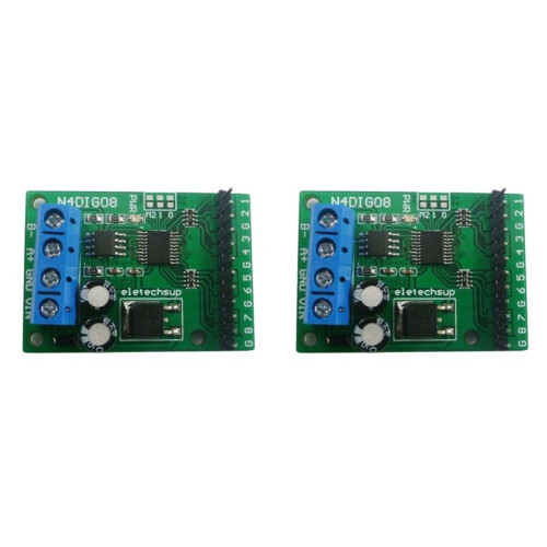 2X 8Ch Input/Output Digital  TTL LvTTL CMOS RS485 IO Control Module Modbus Rtu Board for PLC Relay, (with Pin)